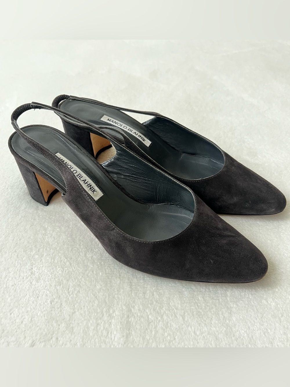 Manolo Blahnik Suede Slingback Pump Size 40